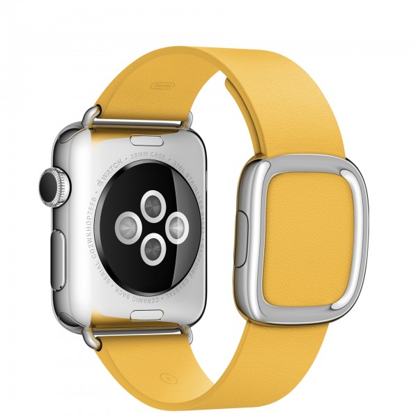 Apple Watch (38 mm) Paslanmaz Çelik Kasa ve Modern Tokalı Marigold Kayış Akıllı Saat — ürün görseli 4