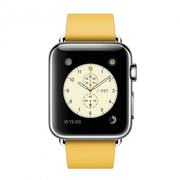 Apple Watch (38 mm) Paslanmaz Çelik Kasa ve Modern Tokalı Marigold Kayış Akıllı Saat — ürün görseli 2