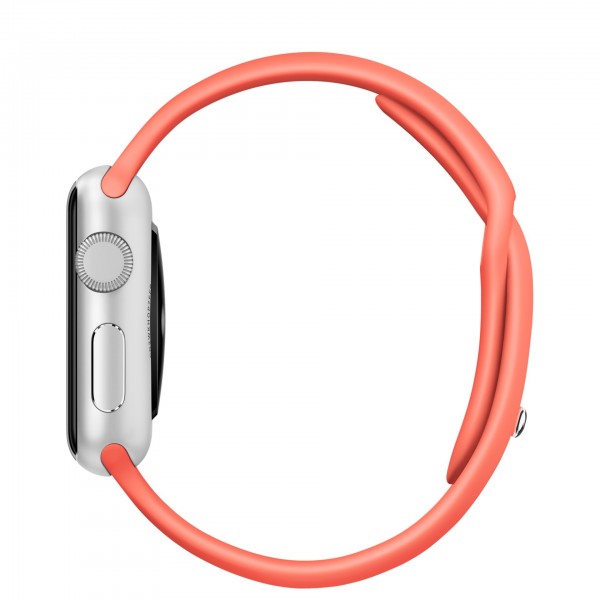 Apple Watch Sport (38 mm) Gümüş Rengi Alüminyum Kasa ve Kayısı Rengi Spor Kordon Akıllı Saat — ürün görseli 3