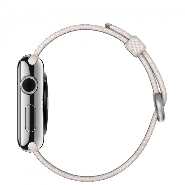 Apple Watch (38 mm) Paslanmaz Çelik Kasa ve Naylon Örme İnci Grisi Kordon Akıllı Saat — ürün görseli 3