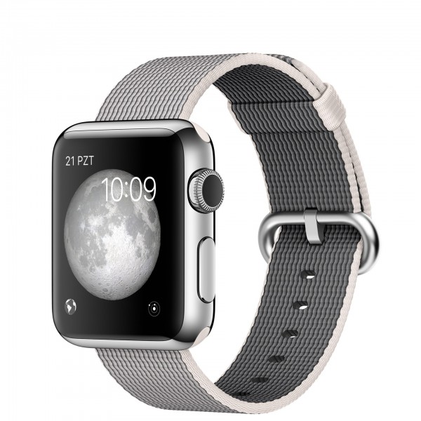 Apple Watch (38 mm) Paslanmaz Çelik Kasa ve Naylon Örme İnci Grisi Kordon Akıllı Saat — ürün görseli 5