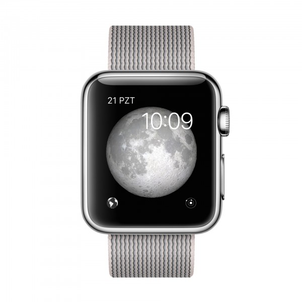 Apple Watch (38 mm) Paslanmaz Çelik Kasa ve Naylon Örme İnci Grisi Kordon Akıllı Saat — ürün görseli 2