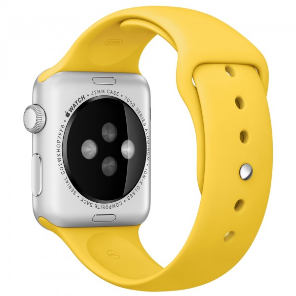 Apple Watch Sport (42 mm) Gümüş Rengi Alüminyum Kasa ve Sarı Spor Kordon Akıllı Saat — ürün görseli 4