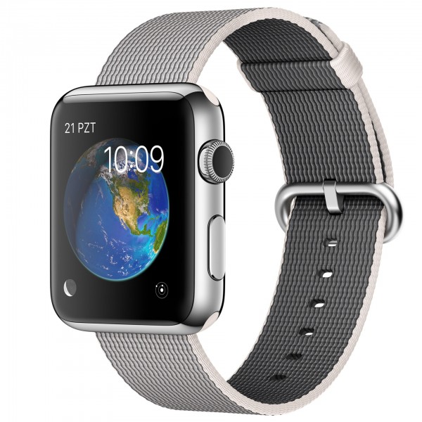 Apple Watch (42 mm) Paslanmaz Çelik Kasa ve Naylon Örme İnci Grisi Kordon Akıllı Saat — ürün görseli 5