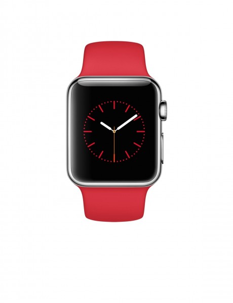 Apple Watch (38 mm) Paslanmaz Çelik Kasa ve (PRODUCT) RED Spor Kordon Akıllı Saat — ürün görseli 2