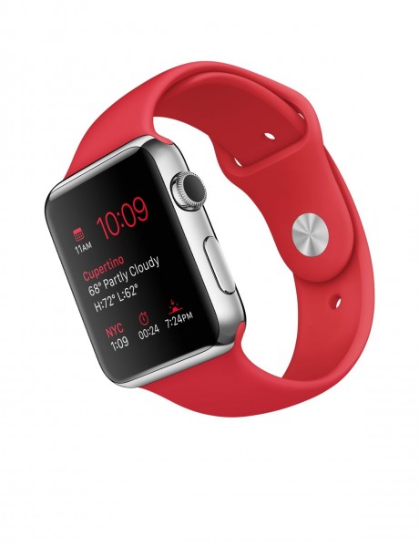 Apple Watch (42 mm) Paslanmaz Çelik Kasa ve (PRODUCT) RED Spor Kordon Akıllı Saat — ürün görseli 4