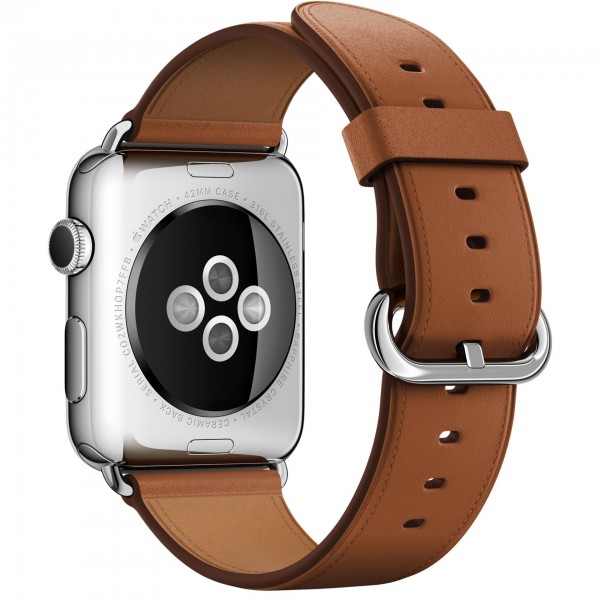 Apple Watch (42 mm) Paslanmaz Çelik Kasa ve Klasik Tokalı Klasik Kahve Kayış Akıllı Saat — ürün görseli 3