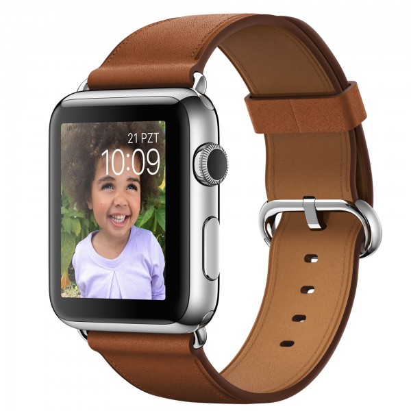Apple Watch (42 mm) Paslanmaz Çelik Kasa ve Klasik Tokalı Klasik Kahve Kayış Akıllı Saat — ürün görseli 5