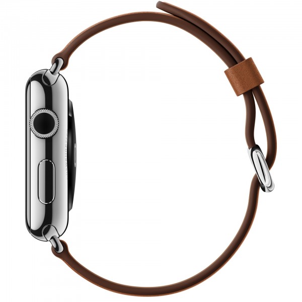 Apple Watch (42 mm) Paslanmaz Çelik Kasa ve Klasik Tokalı Klasik Kahve Kayış Akıllı Saat — ürün görseli 2