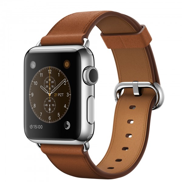 Apple Watch (38 mm) Paslanmaz Çelik Kasa ve Klasik Tokalı Klasik Kahve Kayış Akıllı Saat — ürün görseli 5