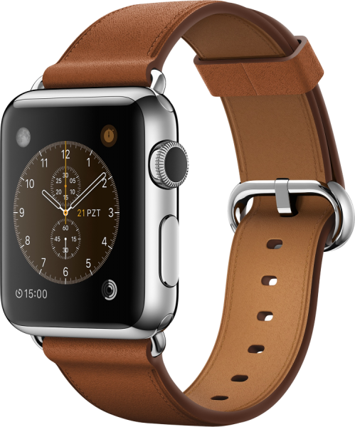 Apple Watch (38 mm) Paslanmaz Çelik Kasa ve Klasik Tokalı Klasik Kahve Kayış Akıllı Saat (MMF72TU/A)