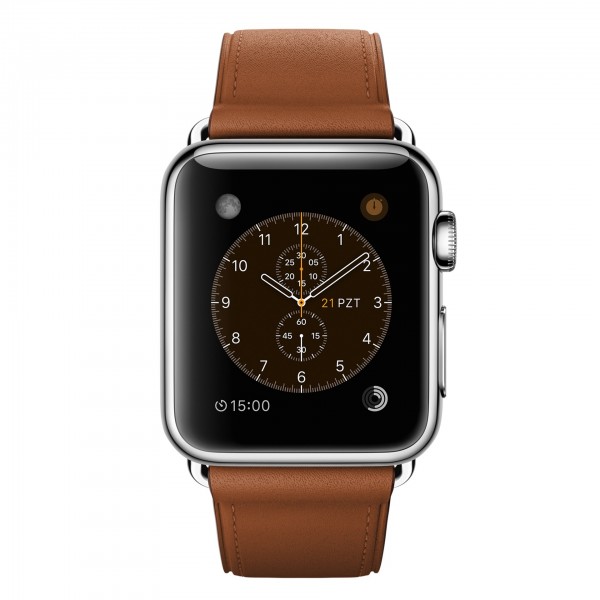 Apple Watch (38 mm) Paslanmaz Çelik Kasa ve Klasik Tokalı Klasik Kahve Kayış Akıllı Saat — ürün görseli 4