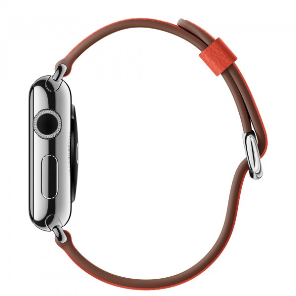 Apple Watch (38 mm) Paslanmaz Çelik Kasa ve Klasik Tokalı Kırmızı Kayış Akıllı Saat — ürün görseli 3