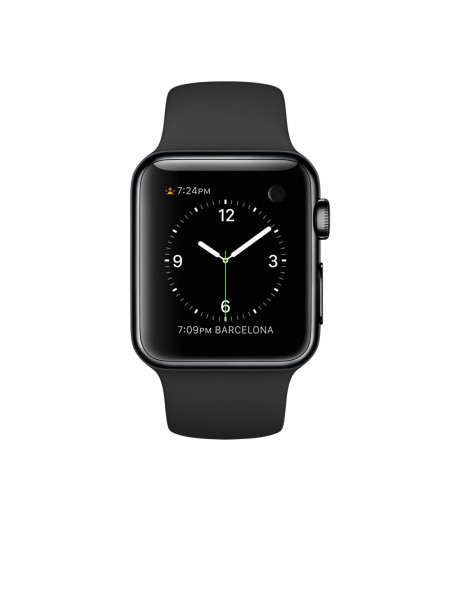 Apple Watch (38 mm) Uzay Siyahı Paslanmaz Çelik Kasa ve Siyah Spor Kordon Akıllı Saat — ürün görseli 2
