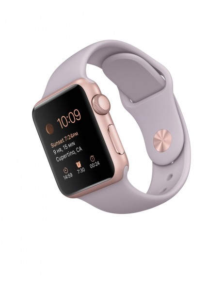 Apple Watch Sport (38 mm) Roze Altın Rengi Alüminyum Kasa ve Lavanta Spor Kordon Akıllı Saat — ürün görseli 4