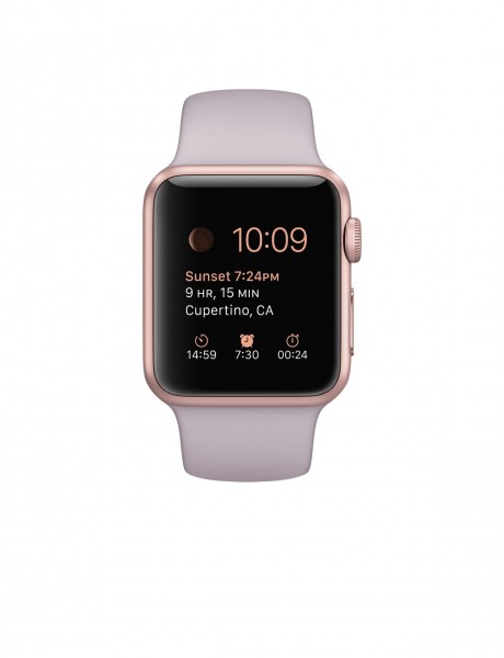 Apple Watch Sport (38 mm) Roze Altın Rengi Alüminyum Kasa ve Lavanta Spor Kordon Akıllı Saat — ürün görseli 2