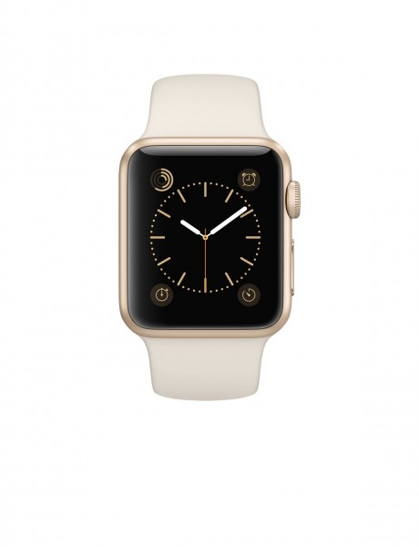 Apple Watch Sport (38 mm) Altın Rengi Alüminyum Kasa ve Antik Beyaz Spor Kordon Akıllı Saat — ürün görseli 2