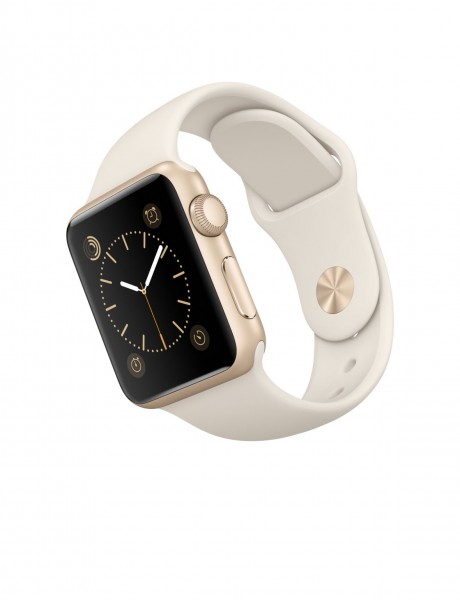 Apple Watch Sport (38 mm) Altın Rengi Alüminyum Kasa ve Antik Beyaz Spor Kordon Akıllı Saat — ürün görseli 4