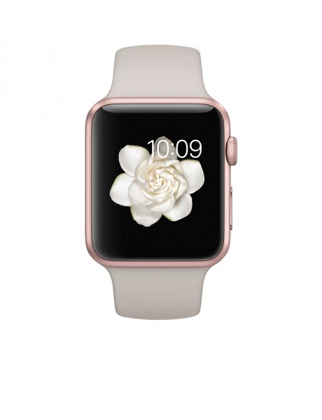 Apple Watch Sport (42 mm) Roze Altın Rengi Alüminyum Kasa ve Taş Rengi Spor Kordon Akıllı Saat — ürün görseli 2