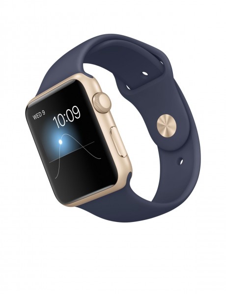 Apple Watch Sport (42 mm) Altın Rengi Alüminyum Kasa ve Gece Mavisi Spor Kordon Akıllı Saat — ürün görseli 4