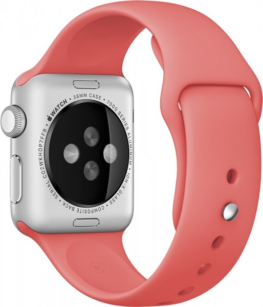 Apple Watch (38 mm) Gümüş Rengi Alüminyum Kasa Pembe Spor Kordon Akıllı Saat — ürün görseli 2