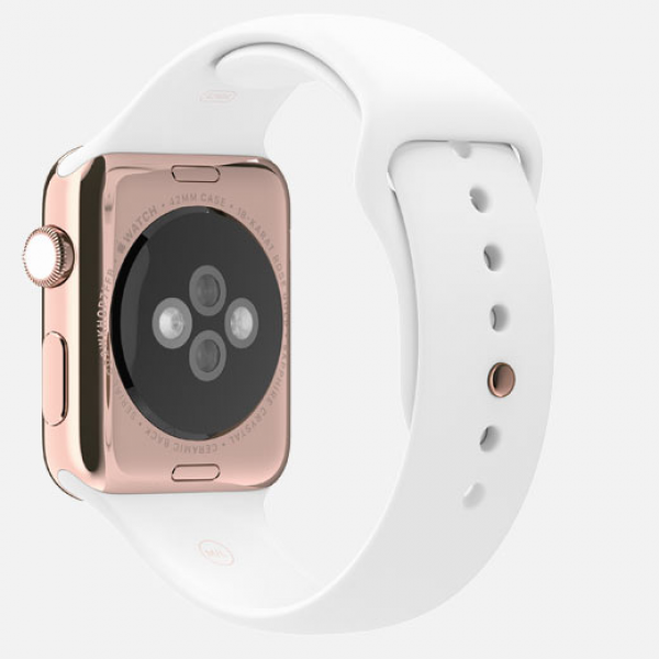 Apple Watch Edition (38 mm) 18 Ayar Roze Altın Kasa ve Beyaz Spor Kordon Akıllı Saat — ürün görseli 8