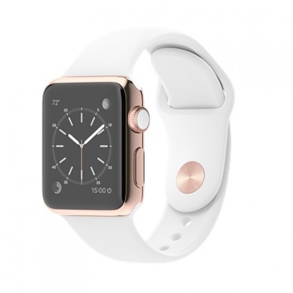Apple Watch Edition (38 mm) 18 Ayar Roze Altın Kasa ve Beyaz Spor Kordon Akıllı Saat — ürün görseli 15