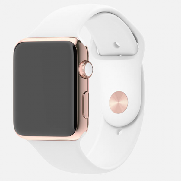 Apple Watch Edition (38 mm) 18 Ayar Roze Altın Kasa ve Beyaz Spor Kordon Akıllı Saat — ürün görseli 7