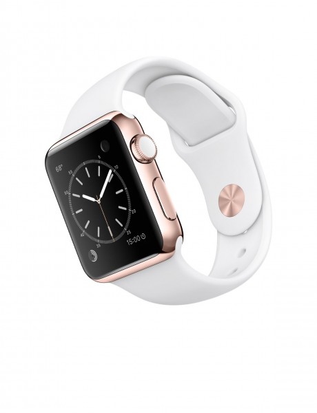 Apple Watch Edition (38 mm) 18 Ayar Roze Altın Kasa ve Beyaz Spor Kordon Akıllı Saat — ürün görseli 4