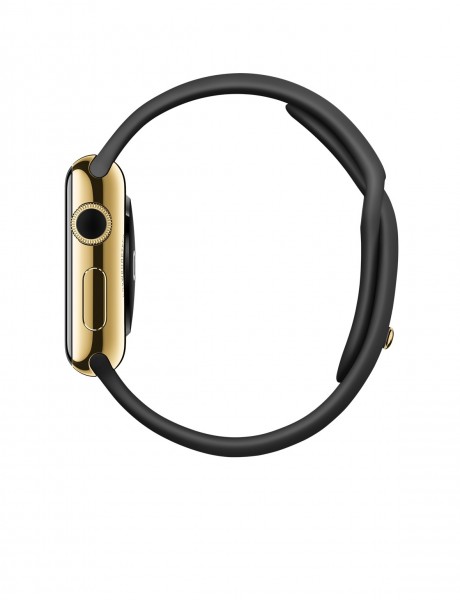 Apple Watch Edition (38 mm) 18 Ayar Sarı Altın Kasa ve Siyah Spor Kordon Akıllı Saat — ürün görseli 3