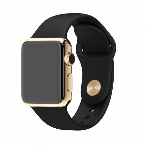 Apple Watch Edition (38 mm) 18 Ayar Sarı Altın Kasa ve Siyah Spor Kordon Akıllı Saat — ürün görseli 6