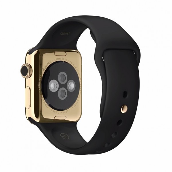 Apple Watch Edition (38 mm) 18 Ayar Sarı Altın Kasa ve Siyah Spor Kordon Akıllı Saat — ürün görseli 7