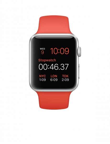 Apple Watch Sport (42 mm) Gümüş Rengi Alüminyum Kasa ve Turuncu Spor Kordon Akıllı Saat — ürün görseli 2