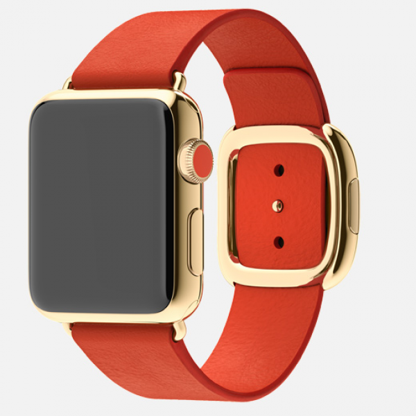 Apple Watch Edition (38 mm) 18 Ayar Sarı Altın Kasa ve Modern Tokalı Parlak Kırmızı Kayış Akıllı Saat — ürün görseli 7