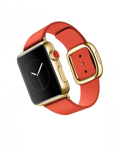 Apple Watch Edition (38 mm) 18 Ayar Sarı Altın Kasa ve Modern Tokalı Parlak Kırmızı Kayış Akıllı Saat — ürün görseli 4