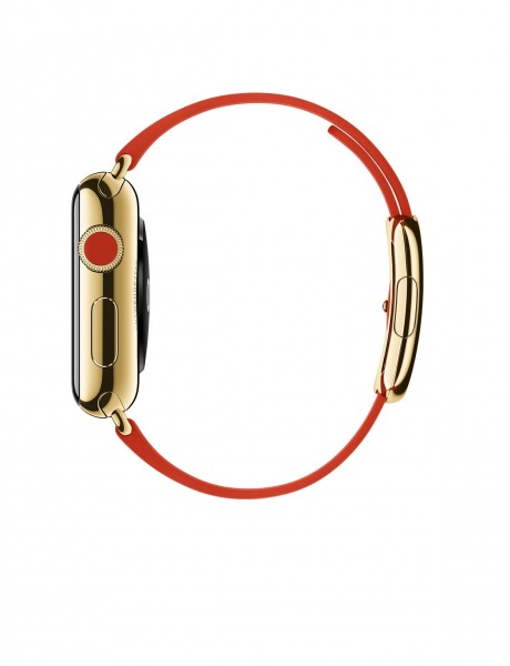 Apple Watch Edition (38 mm) 18 Ayar Sarı Altın Kasa ve Modern Tokalı Parlak Kırmızı Kayış Akıllı Saat — ürün görseli 3