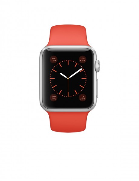 Apple Watch Sport (38 mm) Gümüş Rengi Alüminyum Kasa ve Turuncu Spor Kordon Akıllı Saat — ürün görseli 2