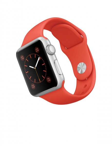 Apple Watch Sport (38 mm) Gümüş Rengi Alüminyum Kasa ve Turuncu Spor Kordon Akıllı Saat — ürün görseli 4