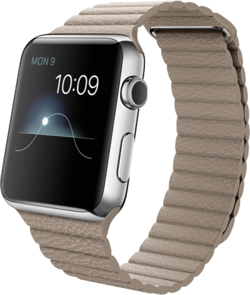 Apple Watch (42 mm) Paslanmaz Çelik Kasa ve Taş Rengi Deri Loop Akıllı Saat — ürün görseli 6