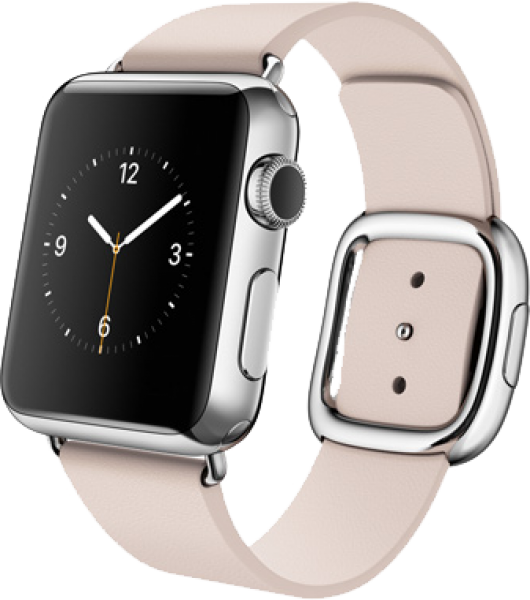 Apple Watch (38 mm) Paslanmaz Çelik Kasa ve Modern Tokalı Açık Pembe Kayış (Small) Akıllı Saat — ürün görseli 6