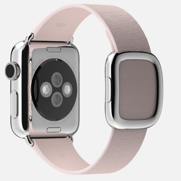 Apple Watch (38 mm) Paslanmaz Çelik Kasa ve Modern Tokalı Açık Pembe Kayış (Small) Akıllı Saat — ürün görseli 12