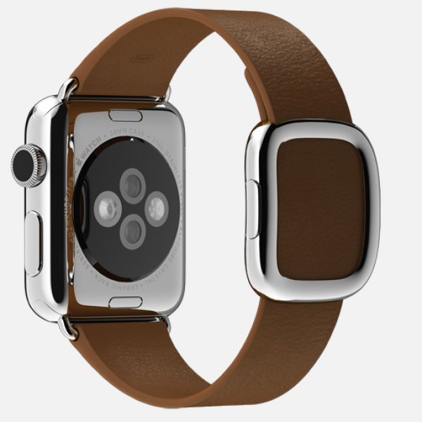 Apple Watch (38 mm) Paslanmaz Çelik Kasa ve Modern Tokalı Kahverengi Kayış Akıllı Saat — ürün görseli 3