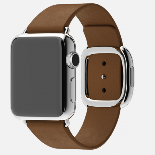 Apple Watch (38 mm) Paslanmaz Çelik Kasa ve Modern Tokalı Kahverengi Kayış Akıllı Saat — ürün görseli 2