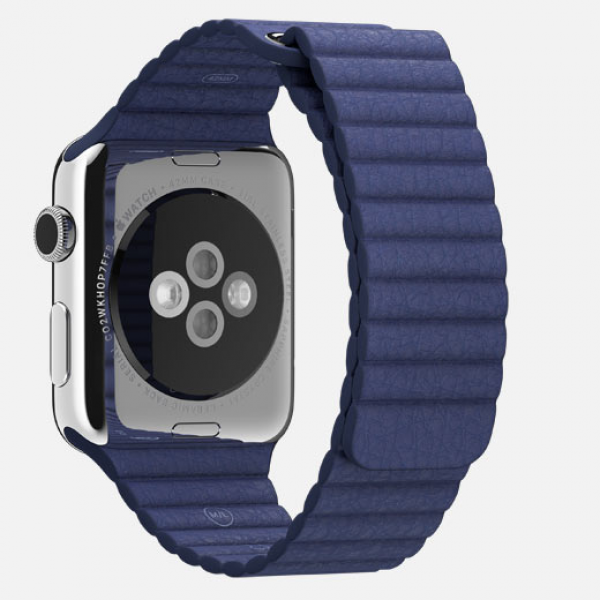 Apple Watch (42 mm) Paslanmaz Çelik Kasa ve Gece Mavisi Deri Loop Akıllı Saat — ürün görseli 9