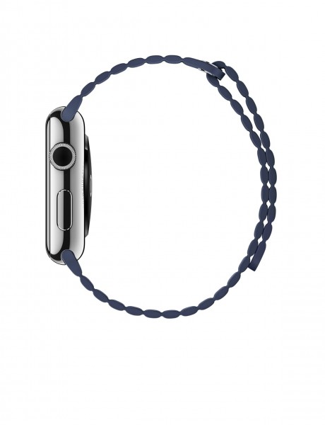 Apple Watch (42 mm) Paslanmaz Çelik Kasa ve Gece Mavisi Deri Loop Akıllı Saat — ürün görseli 3