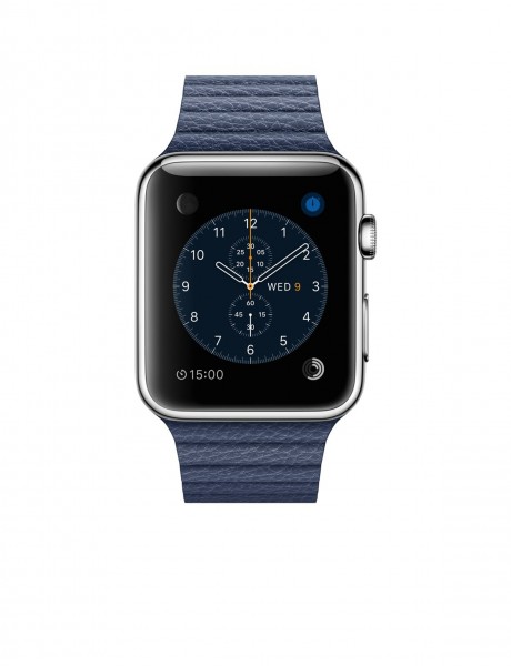 Apple Watch (42 mm) Paslanmaz Çelik Kasa ve Gece Mavisi Deri Loop Akıllı Saat — ürün görseli 2