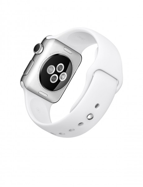 Apple Watch (38 mm) Paslanmaz Çelik Kasa ve Beyaz Spor Kordon Akıllı Saat — ürün görseli 5