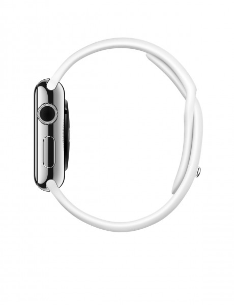 Apple Watch (38 mm) Paslanmaz Çelik Kasa ve Beyaz Spor Kordon Akıllı Saat — ürün görseli 3