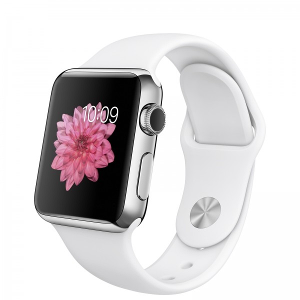 Apple Watch (38 mm) Paslanmaz Çelik Kasa ve Beyaz Spor Kordon Akıllı Saat — ürün görseli 6