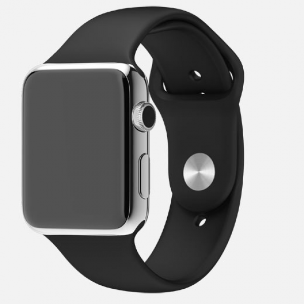 Apple Watch (42 mm) Paslanmaz Çelik Kasa ve Siyah Spor Kordon Akıllı Saat — ürün görseli 2